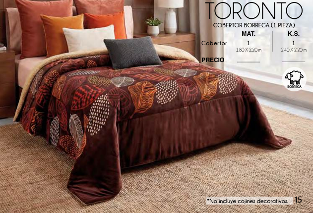 COBERTOR BORREGA TORONTO (1 PIEZA)