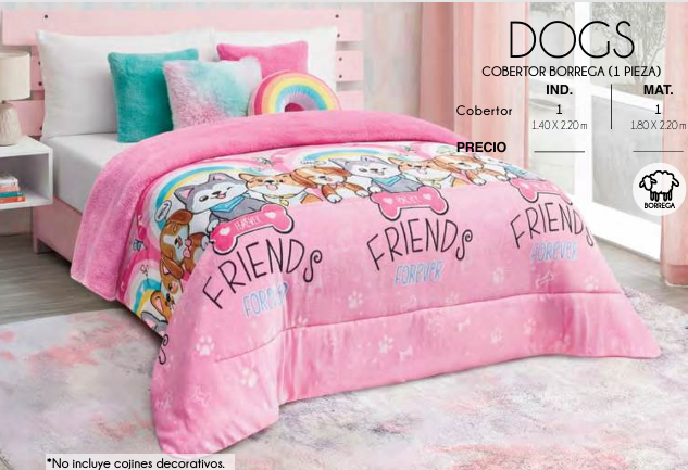 COBERTOR BORREGA DOGS (1 PIEZA)
