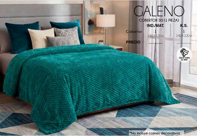 COBERTOR LIGERO 3D GALENO (1 PIEZA)