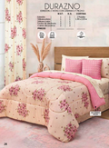EDREDÓN DURAZNO 2 VISTAS CON SÁBANAS (7 PIEZAS)