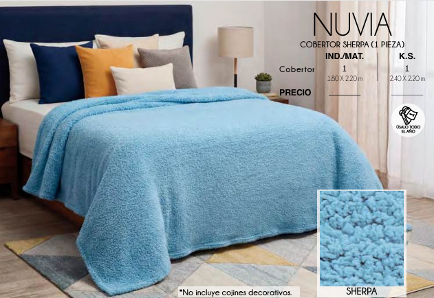 COBERTOR SHERPA NUVIA (1 PIEZA)