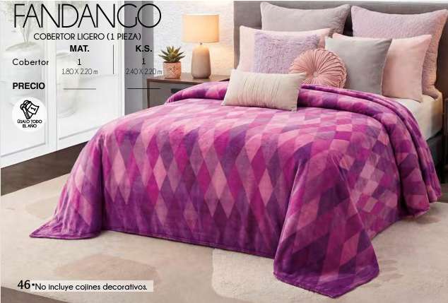 COBERTOR LIGERO FANDANGO (1 PIEZA)