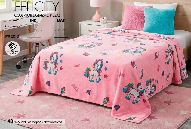 COBERTOR LIGERO FELICITY (1 PIEZA)