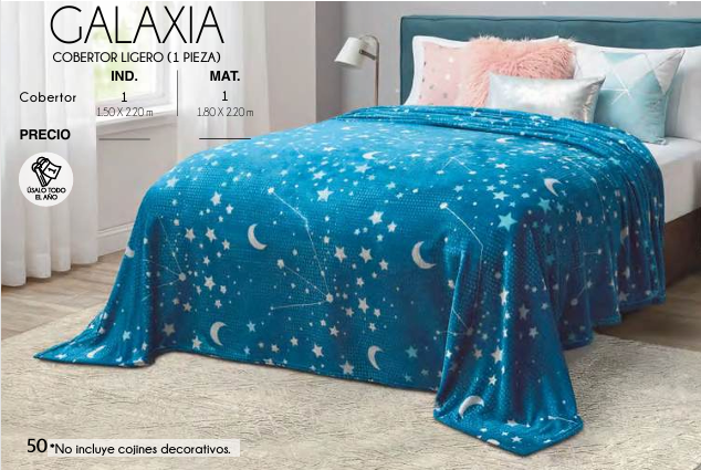 COBERTOR LIGERO GALAXIA (1 PIEZA)