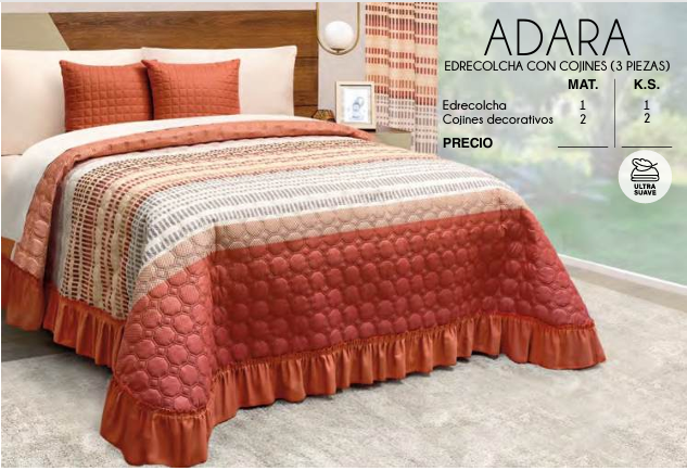 EDRECOLCHA ADARA CON COJÍNES (3 PIEZAS)