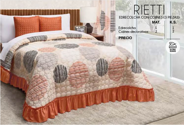 EDRECOLCHA RETTI CON COJÍNES (3 PIEZAS)