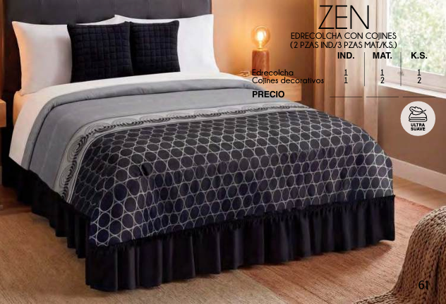 EDRECOLCHA ZENCON COJÍNES (2 Y 3 PIEZAS)
