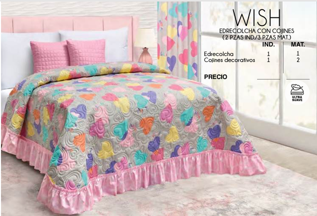 EDRECOLCHA WISH INFANTIL CON COJÍNES (2 Y 3 PIEZAS)