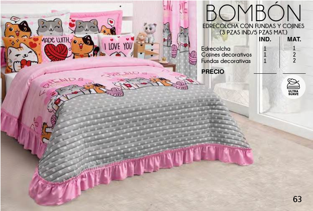 EDRECOLCHA BOMBÓN INFANTIL CON FUNDAS Y COJÍNES (3 Y 5 PIEZAS)