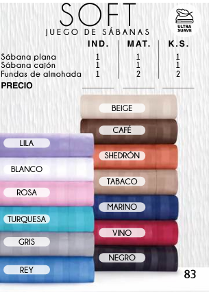 JUEGO DE SÁBANAS ULTRA SUAVES SOFT