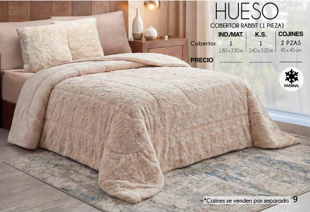 COBERTOR RABBIT HUESO (1 PIEZA)